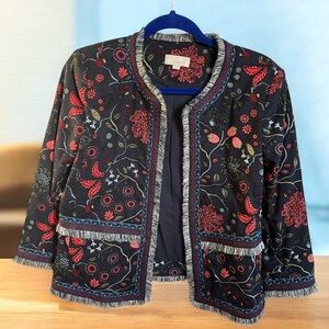 LOFT Floral Embroidered Women's Jacket/Blazer 2 NWOT